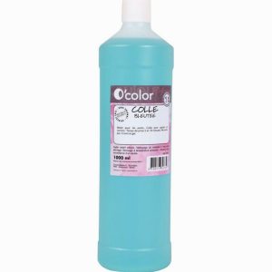 1-liter bottle of blue-tinted adhesive