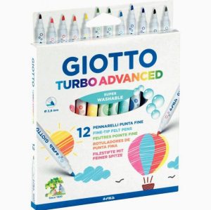 Set of 12 Giotto Turbo Advanced Medium Tip Markers