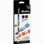 Boîte de 12 tubes 12ml de gouache en pâte, couleurs assorties