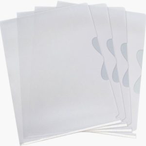 Set of 10 transparent PVC corner pockets 14/100 thickness
