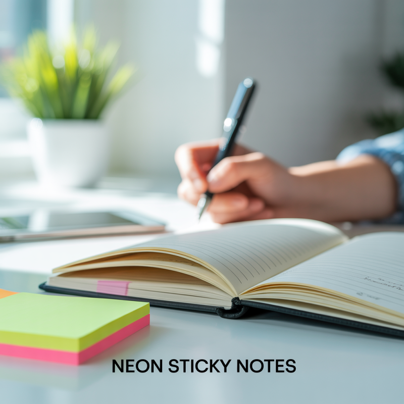 Set of 6 Lined Sticky Note Pads, 100 Sheets Each, 102 x 152 mm, Assorted Neon Colors – Image 2