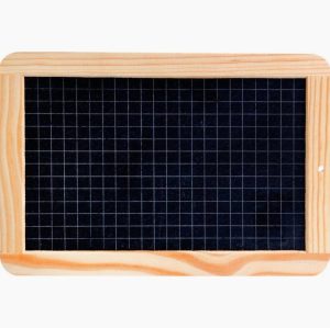 Natural Slate Board with Wooden Frame, Single Grid Side, 18x26 cm