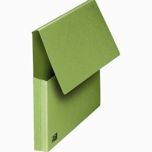 Set of 10 bright green VIP folders with flap, 24x32 cm size
