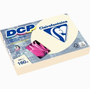 Pack of 250 sheets of ivory DCP A4 160gsm paper, specially designed for laser printing