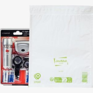 Set of 10 white polyethylene bubble mailers, size 27x36cm