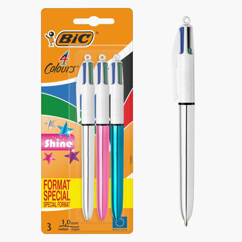 Lot de 3 stylos à bille 4 couleurs gradient