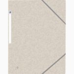 Glossy Cardboard Elastic Folder with 3 Flaps TOP FILE+, 390g, Beige
