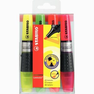 Blister de 4 Surligneurs Stabilo Luminator Assortis