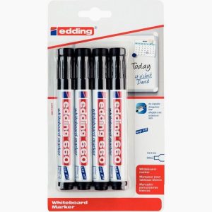 Blister de 4 marqueurs tableau 660 noir