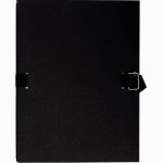 Set of 5 expandable back folders, paper-lined cardboard, black