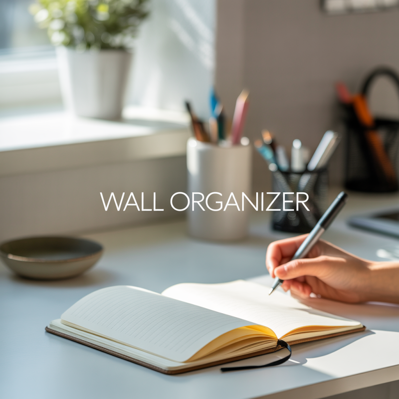 Wall-mounted organizer with 5 compartments for 1/3 A4 documents, black – Image 3