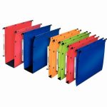 Set of 10 polypropylene hanging files 5/10th for V-back cabinets (5 mm) blue