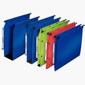 Set of 10 Green Polypropylene Folders, 30 mm Spine, 5/10 Thickness