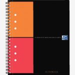 Oxford Activebook Black Notebook, 160 Sheets, A5+ Size, 80gsm, 18.5 x 21 cm, 5x5 Grid
