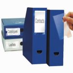 Pack of 6 self-adhesive polypropylene label holders, size 62 x 150 mm