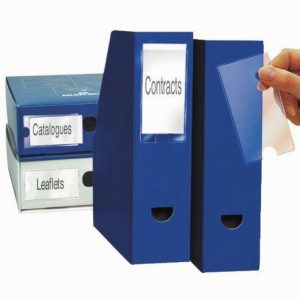 Pack of 6 self-adhesive polypropylene label holders, size 62 x 150 mm