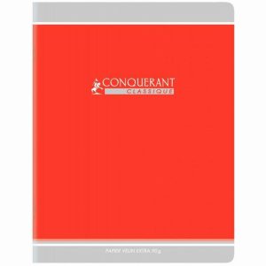 Cahier de devoirs rouge Conquerant 48 pages 90g 17 x 22 cm Seyes