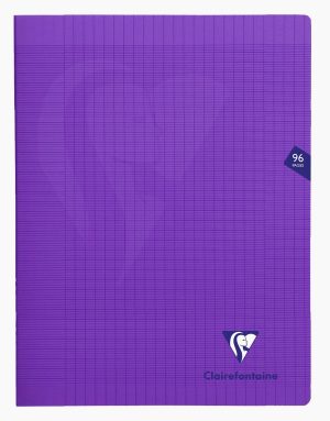 Clairefontaine Polypro Stapled Notebook 24x32cm 96 Sheets Seyès Ruled Purple