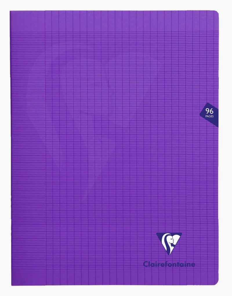 Clairefontaine Polypro Stapled Notebook 24x32cm 96 Sheets Seyès Ruled Purple