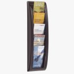 Wall-mounted organizer with 5 compartments for 1/3 A4 documents, black