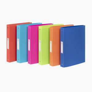 Flexible 4cm Polypropylene Binder A4 Maxi, 4 Rings, Feel'easy, Assorted Colors