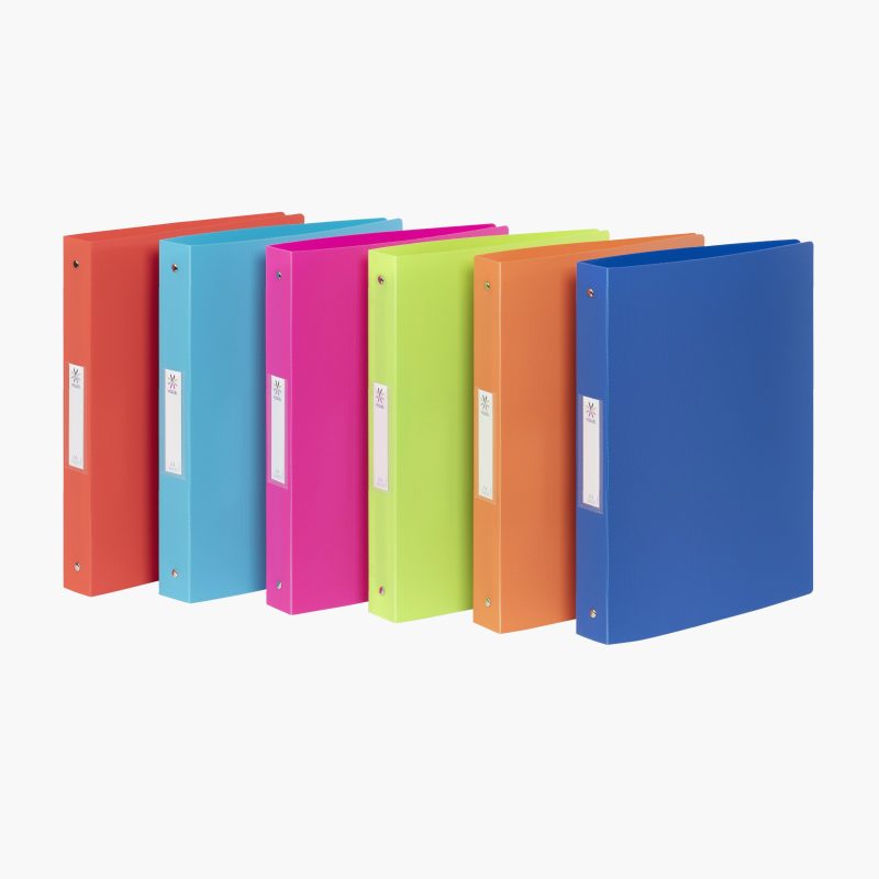 Flexible 4cm Polypropylene Binder A4 Maxi, 4 Rings, Feel'easy, Assorted Colors