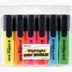 Pack of 6 assorted highlighters