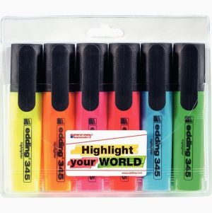 Pack of 6 assorted highlighters