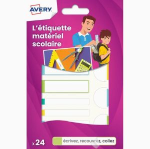 24 étiquettes plastifiées multicolores basiques - Assortiment