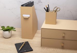 Double Drawer Cardboard Organizer OfficeByMe Beige