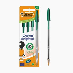 Lot de 4 stylos à Bille BIC Cristal Vert