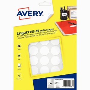 Etui de 640 disques adhésifs 24mm coloris blanc