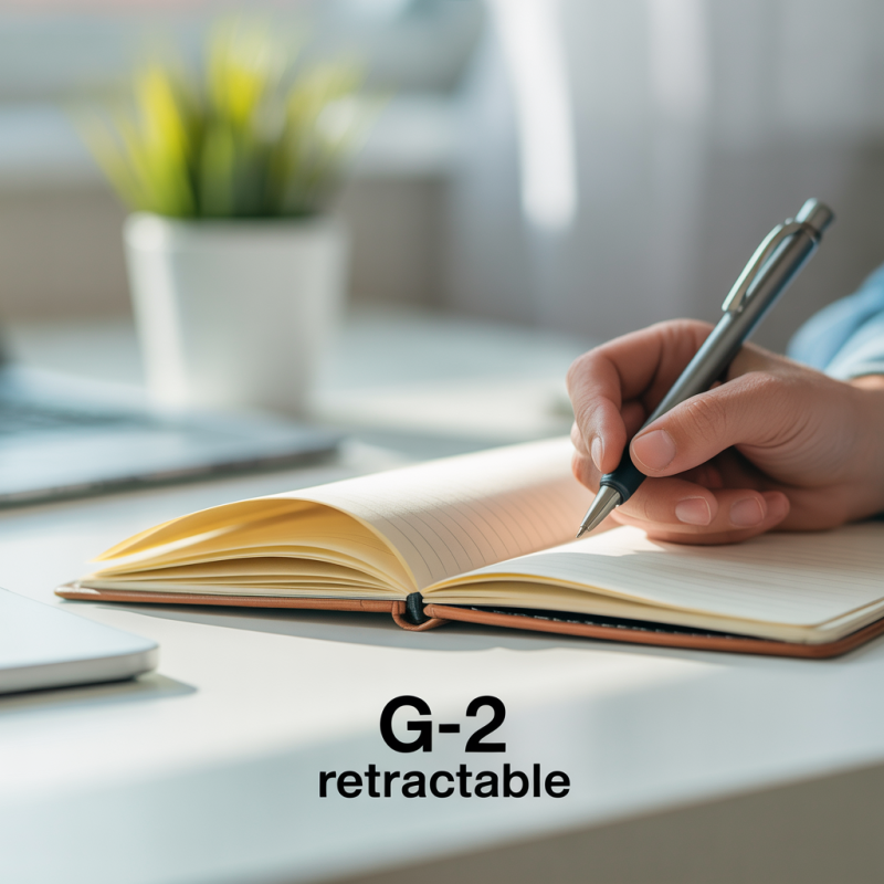 Boite de 12 stylos bille rétractable G-2 bleu – Image 2