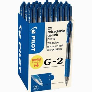 16 + 4 offerts stylos encre gel G2 bleu Pilot