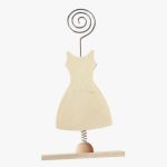 Lot de 6 porte-photos en bois forme robe