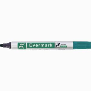 Permanent marker with green bullet tip