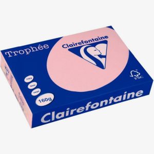 Pack of 250 A4 pink sheets, 160gsm paper by CLAIREFONTAINE TROPHEE