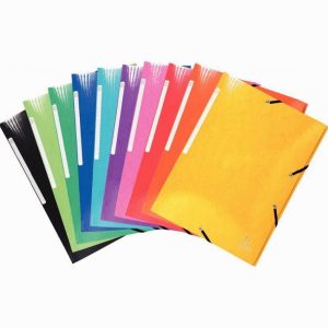 Glossy Card Folder 3 Flaps + Elastic Bands, 425g, Assorted Colors