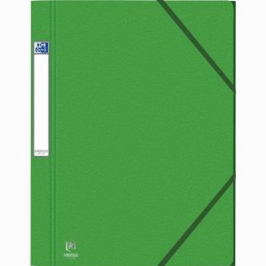 Chemise 3 rabats à élastiques EUROFOLIO Prestige en carte grainée 7/10ème format 24x32 cm vert