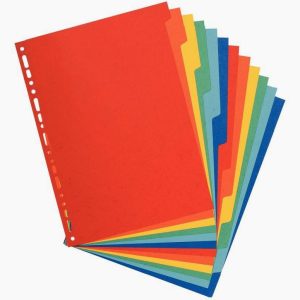 Jeu de 12 intercalaires en carte lustrée 400g A4
