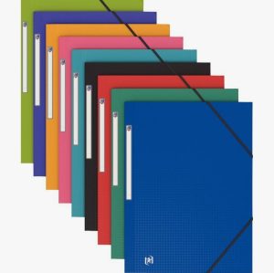 Paquet de 10 chemises 3 rabats à élastiques MEMPHIS en polypropylène opaque 5/10ème, coloris assortis