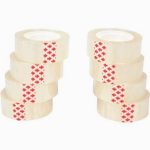 Set of 8 Clear Adhesive Tape Rolls 19mm x 33m