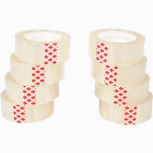 Set of 8 Clear Adhesive Tape Rolls 19mm x 33m