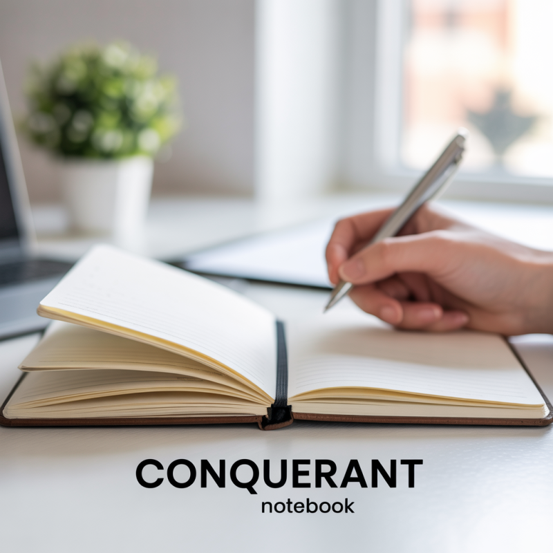 Red School Notebook Conquerant 48 Sheets 17 x 22 cm 90gsm Seyès Ruled – Image 2