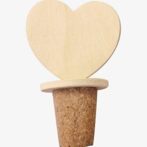 Set of 6 heart-shaped cork stoppers