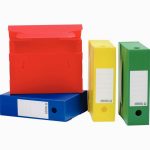 Set of 10 green archival storage boxes made of corrugated polypropylene, Size: 34x25cm with 10cm spine