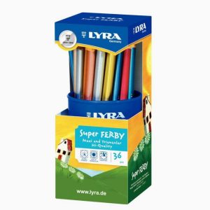 Pot 36 crayons couleur triangulaire Super Ferby métallic couleurs assorties