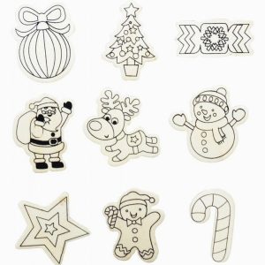 Lot de 9 magnets de Noël à décorer