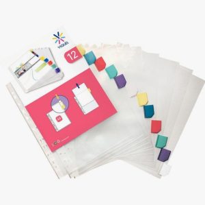 Jeu de 12 intercalaires 21x29,7cm polypropylène onglet couleur