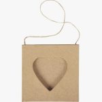 Set of 10 mini heart-shaped cardboard frames for decorating